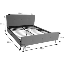 Mendler HWC-J98 160 x 200 cm Grau
