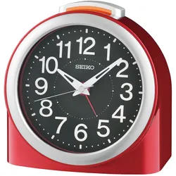 Quarzwecker SEIKO, rot, Wecker, Wecker, Beleuchtung, Schlafzimmer, durchlaufende Sekunde, Piepalarm
