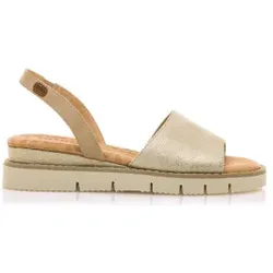 Mustang für Damen. 53282 Goldene Sirenen-Sandalen (39), 3 bis 5 cm, Keine, Lässig