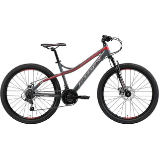 Bikestar Hardtail Mountainbike 26" grau/rot 21-Gang Scheibenbremse