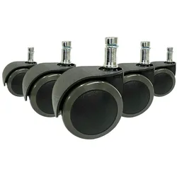 5x Hartbodenrollen ROLO EASY 10mm / 50mm Büro-Stuhl-Rollen (5er Pack) hjh OFFICE
