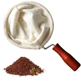 Nuyhgtr Stoff-Kaffeesieb, Flanell-Kaffeestofffilter, Wiederverwendbarer Kaffeefilter, Naturfreundliche Brau-reiche Lösung, Kaffeefilter, Wiederverwendbarer Café-Flanellstoff-Filterbeutel Mit Holzgriff