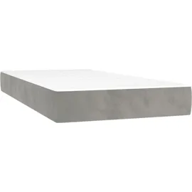 vidaXL Boxspringbett mit Matratze & LED Hellgrau 90x200 cm Samt