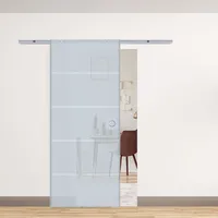 Homcom Glasschiebetür rechts 90 x 205 cm teilsatiniert