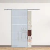 Homcom Glasschiebetür rechts 90 x 205 cm teilsatiniert