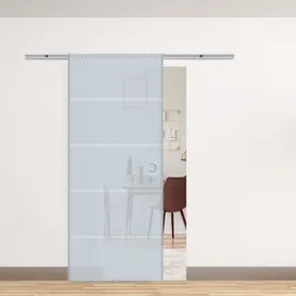 Homcom Glasschiebetür rechts 90 x 205 cm teilsatiniert