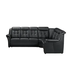 Polstermöbel Oelsa Komfort-Ecksofa aus Leder  Andorra ¦ schwarz ¦ Maße (cm): B: 272 H: 99 T: 238.0