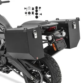 OEM Aluminium-Seitentaschen 2x41l für Motorrad Schwarz