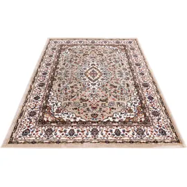 OBSESSION Teppich OBSESSION "Isfahan 740", beige, B:40cm H:11mm L:60cm, Polyester, Teppiche, Teppich, Orient-Optik, ideal im Wohnzimmer & Schlafzimmer