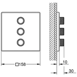 Grohe Grohtherm Smartcontrol hd graph., eckig, 3-fach Unterputzventil