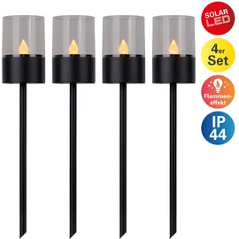 OTTO home Gartenfackel Metall H: 37,0 cm 4er Set schwarz