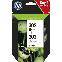 HP 302 (X4D37AE) - Schwarz + 3 Farben - Druckerpatrone - Multipack