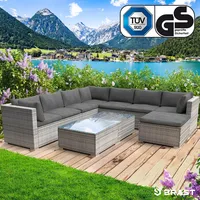 Gartenmöbel Poly Rattan Lounge Möbel ALU Garten Garnitur Sitzgruppe Sofa