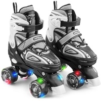 Apollo Super Quad X Pro | verstellbare Rollschuhe für Kinder | komfortable, größenverstellbare LED Roller Skates | Rollschuhe für Mädchen und Jungen | Größen 31-42