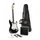 J & D ST Rock Guitar Einsteiger Set mit schwarzer ST-Stil E-Gitarre, Verstärker, Stimmgerät, Gigbag, Kabel, Gurt, Plektren, Saiten