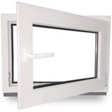 Kellerfenster - Kunststoff - Fenster - innen weiß/außen weiß - BxH: 50 x 40 cm - 500 x 400 mm - DIN Rechts - 2 fach Verglasung - 60 mm Profil