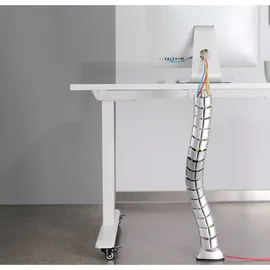 InLine Kabelkanal flexibel, vertikal für Tische, 2 Kammern, 0,80m, silber