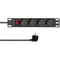 LogiLink 10" Steckdosenleiste 4-fach, mit Schalter
