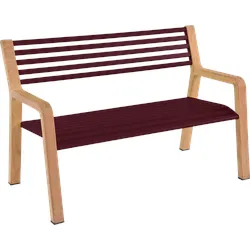 Fermob SOMERSET Bank Aluminium/Teak 122x62x82 cm - Braun