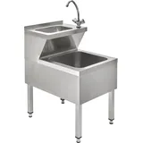 GastroHero Handwaschbecken mit Ausgussbecken und Mischbatterie I Handwaschbecken Gastro für Gastronomie I Spülbecken groß I Waschbecken Edelstahl