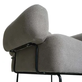 Mendler Lounge-Sessel HWC-L83 Bouclé  ~  grau höhenverstellbar