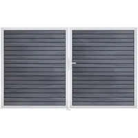 GROJA Doppeltor 300 x 180 cm Steingrau/Aluminium