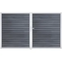 GROJA Doppeltor 300 x 180 cm Steingrau/Aluminium