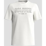 s.Oliver Herren, 2141460 T-Shirt mit Label-Print, Weiss, L