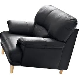 TRENDMANUFAKTUR Sessel Cecilia 112 x 87 x 90 cm Schwarz mit bequemen Armlehnen