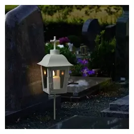 MARELIDA Laterne mit Mini LED Kerze mit 2 wechselbaren Spitzen/Erdspieß -...