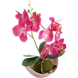 Künstliche Orchidee Phalaenopsis Topf Kunststoff Hochzeit Rosenrot