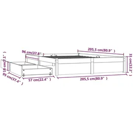 vidaXL Bett mit Schubladen 200x200 cm