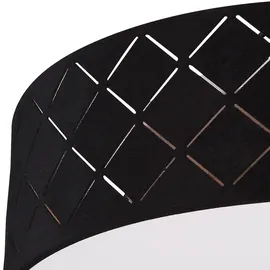 GLOBO RGB LED Deckenleuchte Textil schwarz gold, satiniert, Fernbedienung dimmbar, 2x 8,5w 806lm Warmweiß, Dxh 38x10 cm