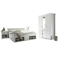 Furn.design Schlafzimmer komplett in Pinie weiß Landhaus Set mit