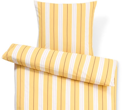 Premium-Baumwoll-Bettwäsche - gelb - 100% Baumwolle- Maße: 155 x 220 cm - weiß