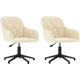 vidaXL Esszimmerstühle 2 Stk. Drehbar Creme Samt