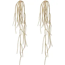 Creativ green Winterliche Kunstpflanze CREATIV GREEN "Weihnachtsdeko", gold (goldfarben), H:113cm, Kunststoff, Kunstpflanzen, Hängezweig in glänzender Optik, im 2er-Set