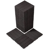 Vevor 36x Terrassenfliesen, Klickfliese Balkonfliesen 30x30cm, Dunkelbraun