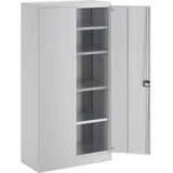 eurokraft | Stahlschrank Nilas | mit 4 Fachböden | HxBxT 1950 x 1000 x 500 mm | lichtgrau