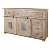 Massivmoebel24 Sideboard 150 x 90 x 45 cm Beige / Weiß