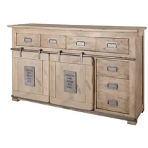 Massivmoebel24 Sideboard 150 x 90 x 45 cm Beige / Weiß