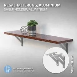 ML-Design 2er Set Regalhalter Alu Regalwinkel Regalbodenträger Regalträger Regal-Konsole