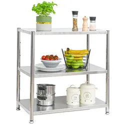 Edelstahl Regal bis 120kg - 3 Ebenen Schwerlastregal 74x41x77 Metallregal Küche