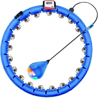 KUWAN Smart Fitness Reifen mit Zähler, Smart Hoola Hoop Reifen für Erwachsen & Anfänger 24 Knoten Bewegliche und Verstellbare für Gewichtsverlust und Fitness