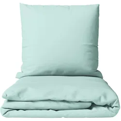 Leonado Vicenti Bettwäsche 135x200 cm Mikrofaser Hellblau Einfarbig Garnitur Unifarben Set