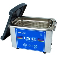 EMAG Ultraschallreiniger Emmi 07D Edelstahl I Brillenreinigungsgerät auch Schmuck & Uhren + Timer I Ultraschallreinigungsgerät aus Deutschland I 500ml