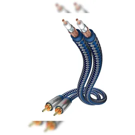 In - Akustik Premium Audiokabel 2x Cinch-Stecker/Stecker 1,5m blau / silber