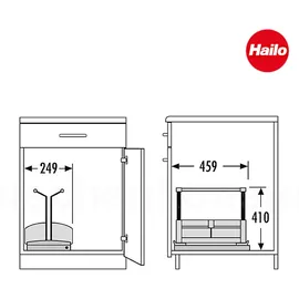 HAILO Utensilienkorb Ausziehbar Alu 39,5 x 39,5 x 20 cm grau