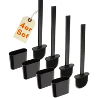 GarPet Klobürste Silikon schwarz Wandmontage Silikon Toilettenbürste WC Bürste Klobürstenhalter ohne bohren WC Bürstengarnitur Toilettenbürste 4 Stück