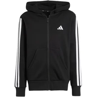 adidas Unisex Kinder Essentials Full Zip Hoodie Sweatshirt, Black/White, 13-14 Years